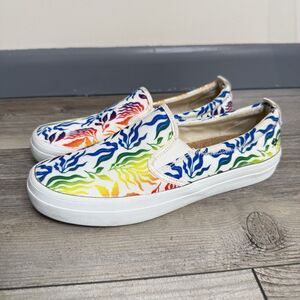 Sperry Crest Twin Gore Rainbow Pride Slip On Shoes Womens Size 8.5 M